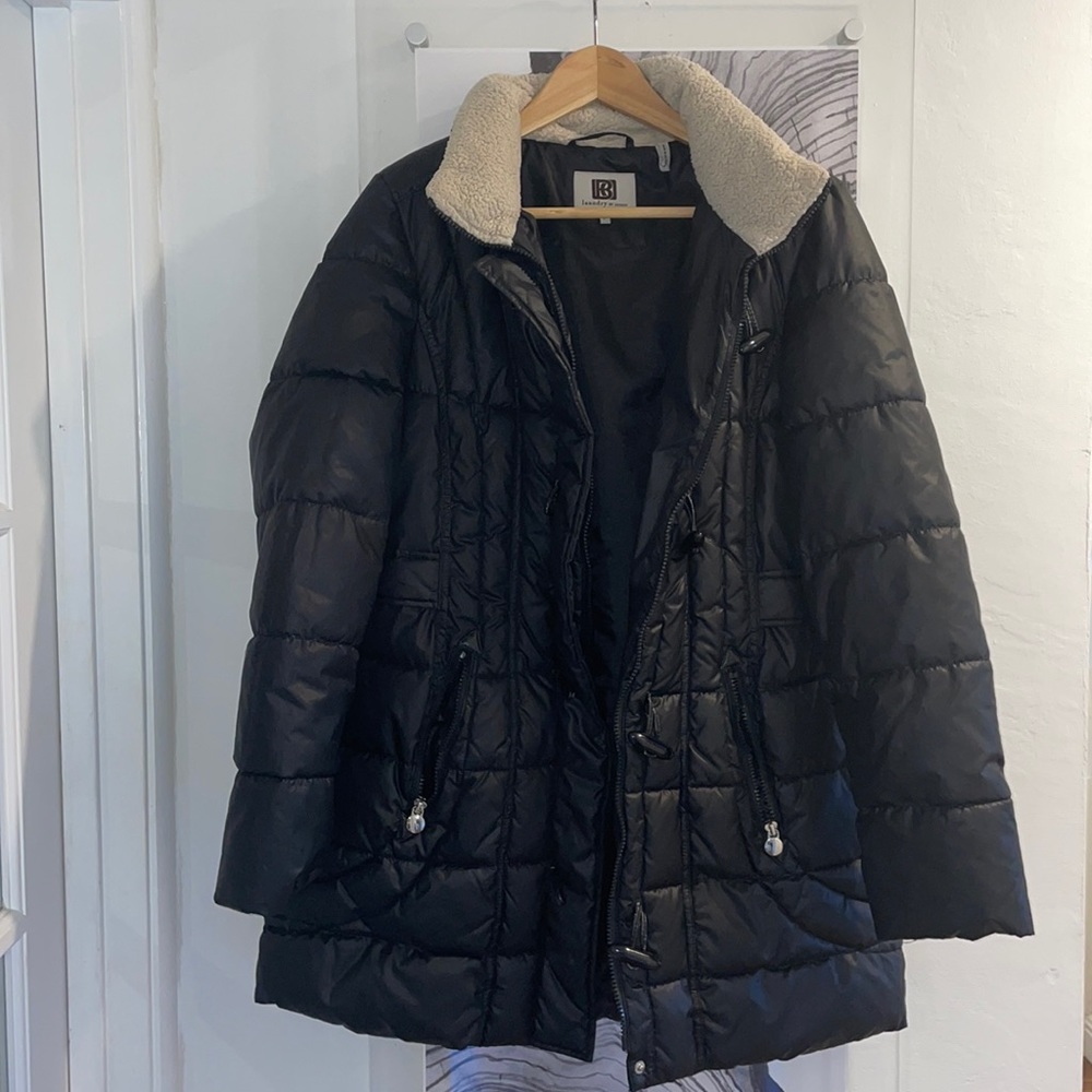 Laundry by design toggle zip puffy jacket size large